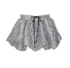 Ganni Skirt With Balloon Effect And Gingham Pattern In Black