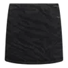Ganni Tiger-print Denim Mini Wrap Skirt In Black