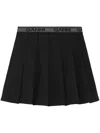 Ganni Light Twill Pleated Mini Skirt In Black In Black