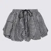 Ganni Vichy Pattern Balloon Miniskirt In Multi