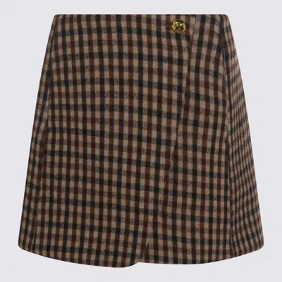 Ganni Skirts Chicory Coffee In Blue