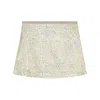 Ganni Womens Gold Silver Metallic Logo-waistband Recycled Polyester-blend Mini Skirt In Gold/silver