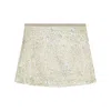 Ganni Womens Gold Silver Metallic Logo-waistband Recycled Polyester-blend Mini Skirt In Gold/silver