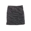 Ganni Tiger-print Denim Mini Wrap Skirt In Gray