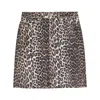 Ganni Leopard-print Denim Midi Skirt In Mutlicolor