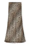 Ganni Printed Chiffon Maxi Skirt In Almond Milk In Patterned