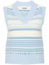 Ganni Wool Vest Knitwear Light Blue In Sky Blue