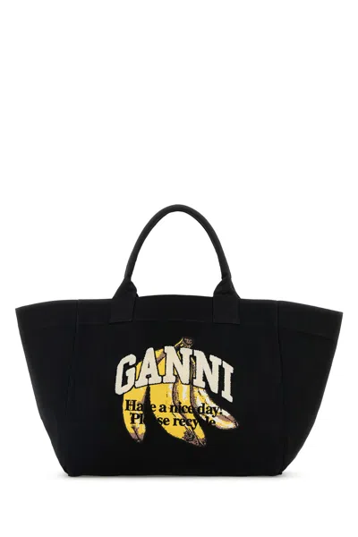 Ganni Slate Canvas Shopping Bag