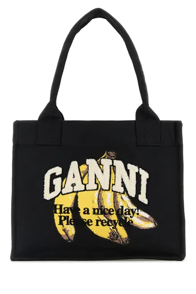 Ganni Slate Canvas Shopping Bag