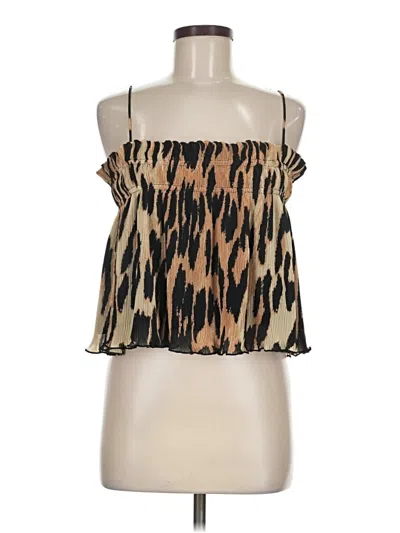 Pre-owned Ganni Sleeveless Blouse In Brown