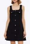 Ganni Women Bonded Crepe Mini Dress In Black