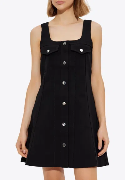 GANNI SLEEVELESS CREPE MINI DRESS