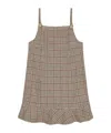 Ganni Checked Wool-blend Minidress In Nude