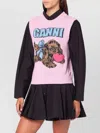 Ganni Womens Chalk Pink Puppy Round-neck Wool-blend Vest In Pink