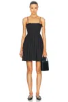 Ganni Black Sleeveless Dress With Spaghetti Straps And Bow Detail On The Rear In Black