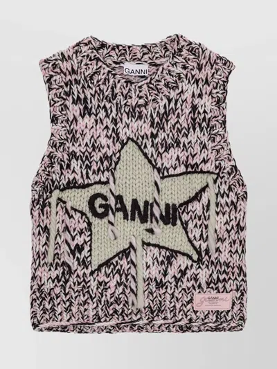 Ganni Wool Vest In Multicolour