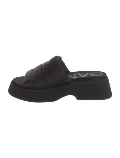 Pre-owned Ganni Slides In Black