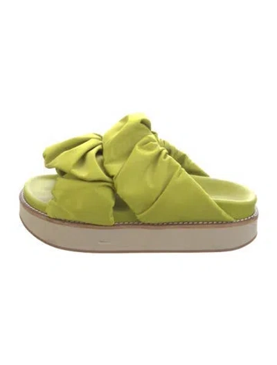 Pre-owned Ganni Slides In Green/yellow