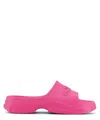 Ganni Pink Pool Slide Sandal In Pink