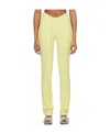 Ganni Green Slim-fit Trousers In Yellow