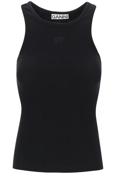 GANNI SLIM FIT RIBBED TANK TOP