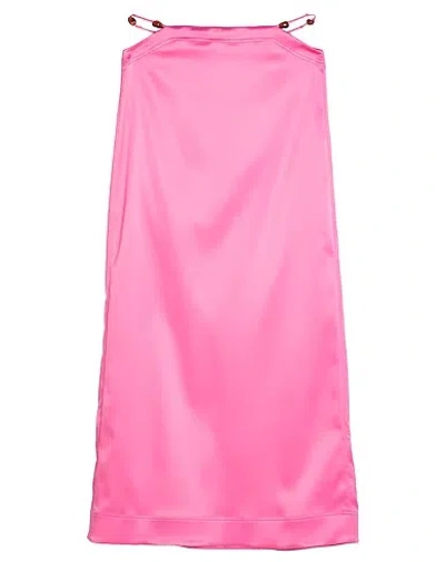 Ganni Slim Fit Slit Skirt In Pink