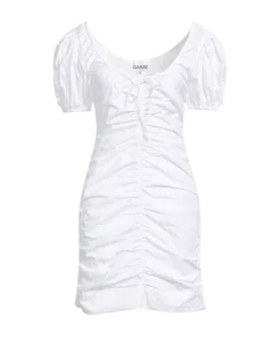 Ganni Slim-fit Dress In White