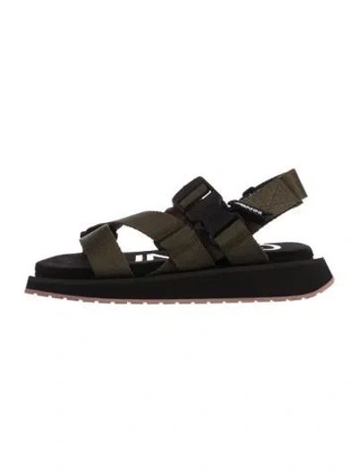 Pre-owned Ganni Slingback Sandals In Black