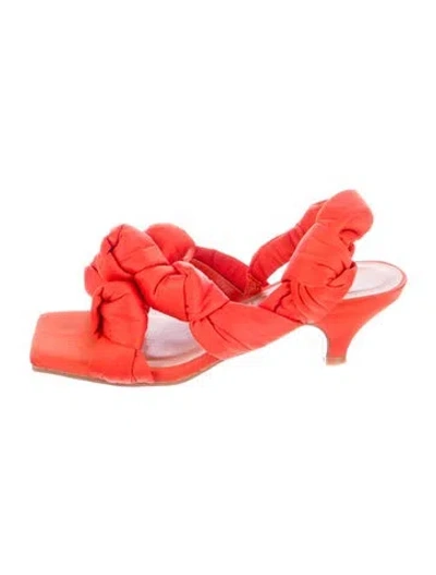 Pre-owned Ganni Slingback Sandals In Orange