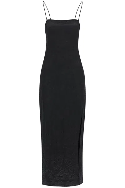 GANNI SLIP DRESS IN CRINKLED SATIN