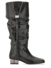 Ganni Black Polyurethane Boots In Black