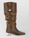 Ganni Black Polyurethane Boots In Brown