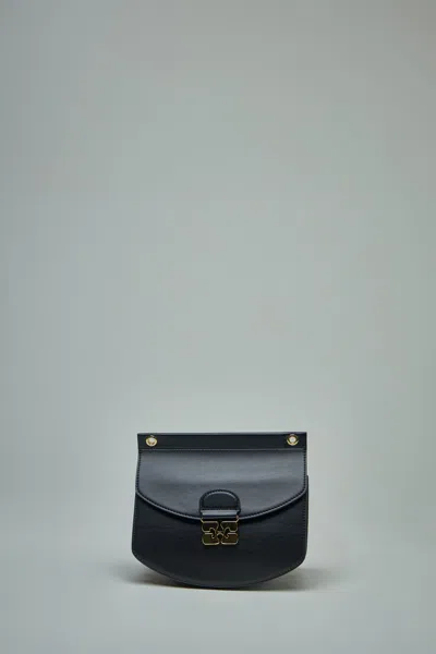 Ganni Small Apo-g Shoulder Bag In Black