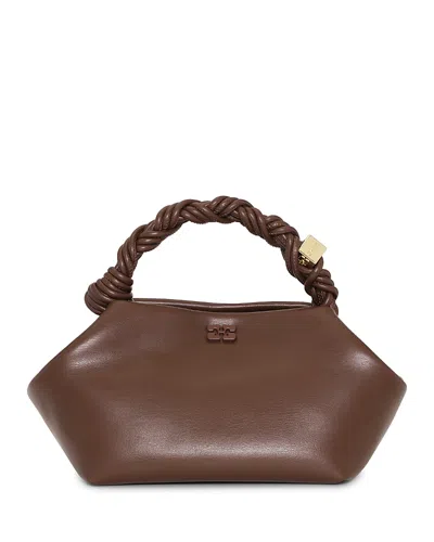 Ganni Bou Bag Small Woman Dark Chocolate In Black