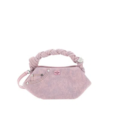 Ganni Small Bou Braided Tote Bag In Pink