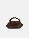 Ganni Small 'bou' Brown Leather Bag In Brown