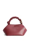 Ganni Borsa A Mano Bou Bag Small Burgundy In Red