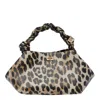 Ganni Bou Handbag With Leopard Print In Animalier