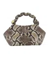Ganni Bou Small Python-effect Leather Top Handle Bag