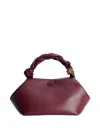 Ganni Borsa A Mano Bou Bag Small Burgundy In Red