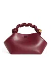 Ganni Small Bou Top-handle Bag In Burgundy
