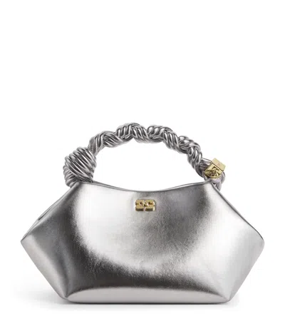 Ganni Small Bou Top-handle Bag In Silver