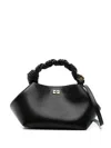 Ganni Bou Bag Small Crinkle Oleatex Handbags In 黑色