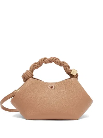 Ganni Small Bou Tote Bag In Brown