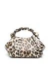 Ganni Bou Handbag With Leopard Print In Brown