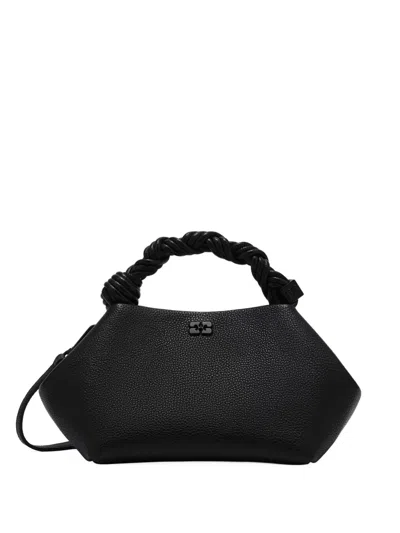 Ganni Small Bou Twisted-handle Tote Bag In Black