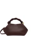 Ganni Small Bou Twisted-handle Tote Bag In Brown