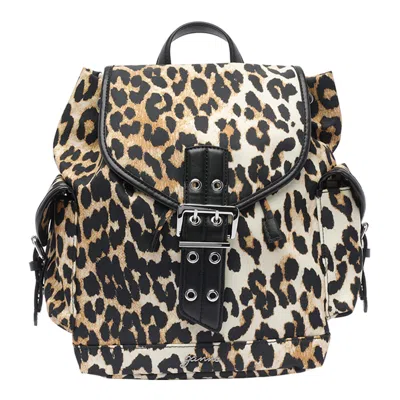 Ganni Women Animalier Print Nano Backpack In Animal Print