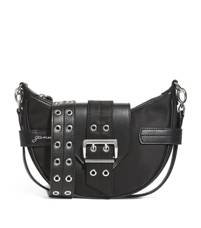 Ganni Small Bucky Cross-body Bag In Black