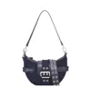 Ganni Denim Small Bucky Crossbody Bag In Black